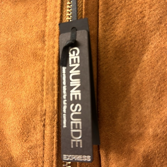 Express Suede Jacket with stitching and gold zippers - Picture 6 of 7